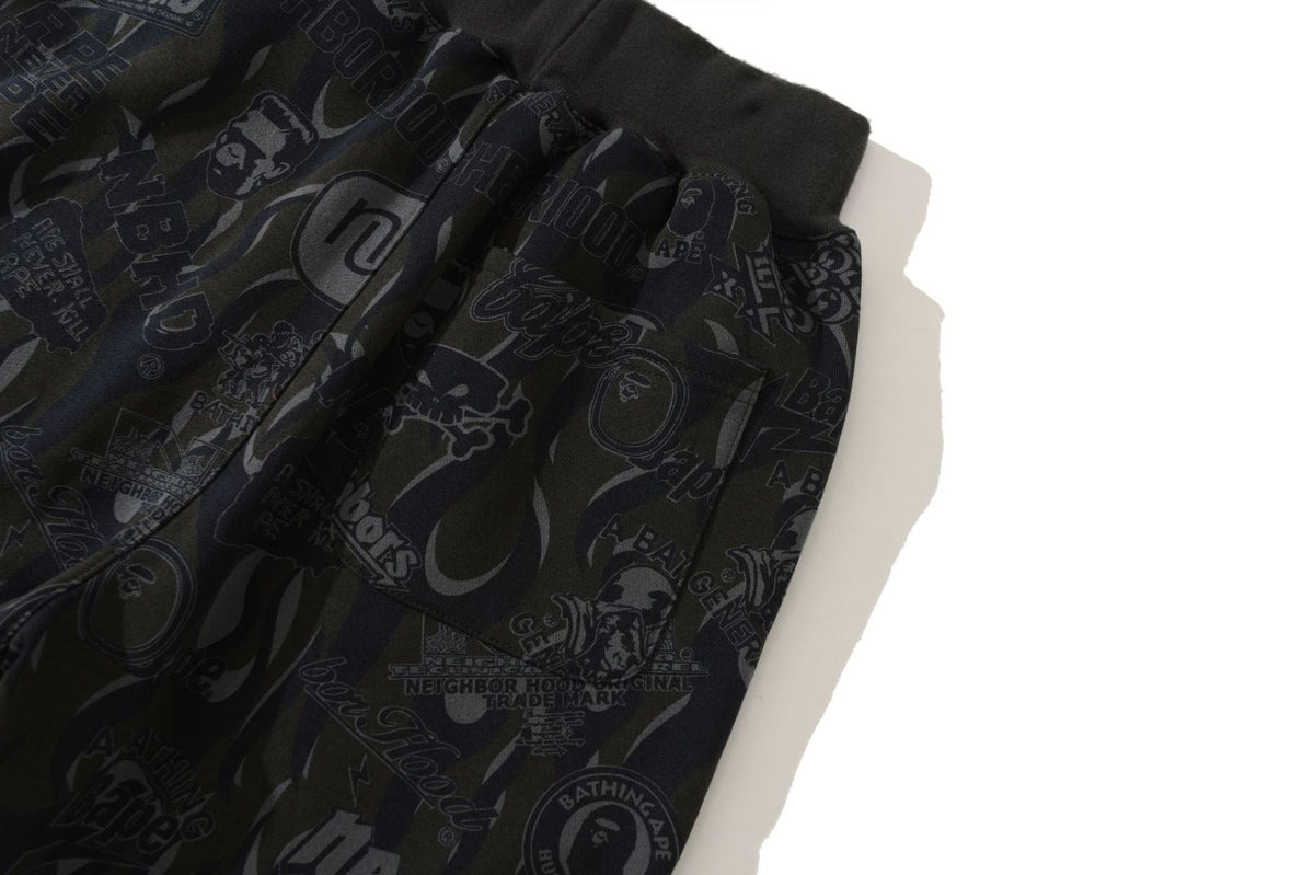 BAPE Gold BAPE Letter Pants
